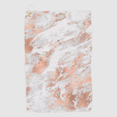 バラかわいらし金ゴールドホワイトグリジー大理石 ゴルフタオル (正面)