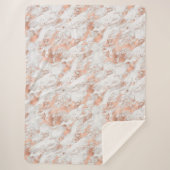 バラかわいらし金ゴールドホワイトグリジー大理石 シェルパブランケット (正面)