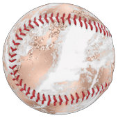 バラかわいらし金ゴールドホワイトグリジー大理石 ソフトボール (正面左)