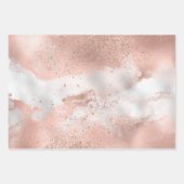 バラかわいらし金ゴールドホワイトグリジー大理石 ラッピングペーパーシート (正面3)