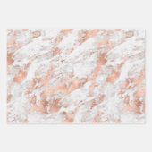 バラかわいらし金ゴールドホワイトグリジー大理石 ラッピングペーパーシート (正面)