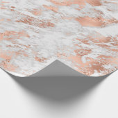 バラかわいらし金ゴールドホワイトグリジー大理石 ラッピングペーパー (角)