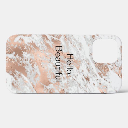 バラかわいらし金ゴールドホワイトグリジー大理石 Case-Mate iPhoneケース (裏面 (横))