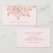 バラかわいらし金ゴールドマンダラヨガ先生赤面ピンク 名刺 (正面/裏面)
