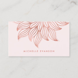 バラかわいらし金ゴールドマンダラヨガ先生赤面ピンク 名刺