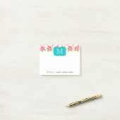 バラが付いているカスタムなモノグラムの後it®ノート ポストイット (デスク上)