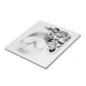 バラが付いているスカル タイル (側面)