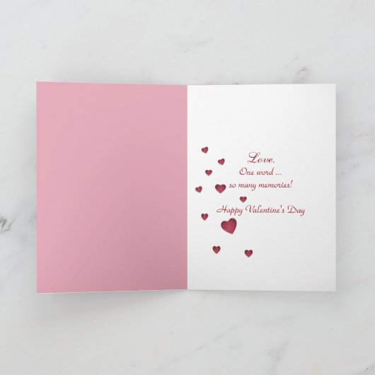 バラが付いているバレンタインのシャンペンのボトル シーズンカード (内部)