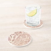 バラが付いているピンクのレース コースター (側面)