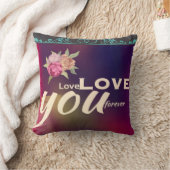 ""バラが付いているロマンチックなクッション永久に愛して下さい クッション (ブランケット)