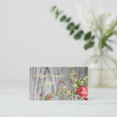 バラが付いているヴィンテージの花屋の名刺 名刺 (スタンド正面)