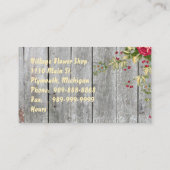 バラが付いているヴィンテージの花屋の名刺 名刺 (裏面)
