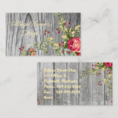バラが付いているヴィンテージの花屋の名刺 名刺 (正面/裏面)