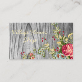 バラが付いているヴィンテージの花屋の名刺 名刺