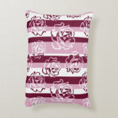 バラが付いている縞模様 アクセントクッション (裏面(縦))