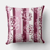 バラが付いている縞模様 クッション (裏面)