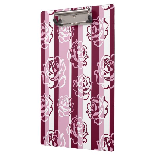バラが付いている縞模様 クリップボード (左)