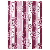 バラが付いている縞模様 クリップボード (裏面)