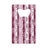 バラが付いている縞模様 クレジットカード栓抜き (裏面)