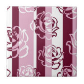 バラが付いている縞模様 タイル (正面)