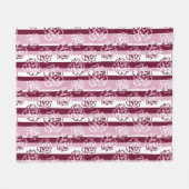 バラが付いている縞模様 フリースブランケット (正面(横))