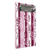 バラが付いている縞模様 ミニクリップボード (アングル)