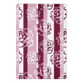 バラが付いている縞模様 ミニクリップボード (裏面)