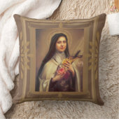 バラが付いているSt.テレーズ、十字架像イエス・キリスト クッション (ブランケット)