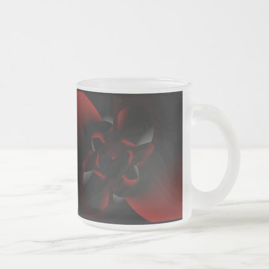 バラが暗闇から出現 – フラクタルデザイン フロストグラスマグカップ (右)