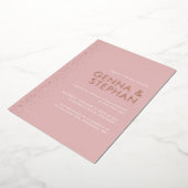 バラきらめくフォイル結婚式招待状カード 箔招待状 (回転した状態)