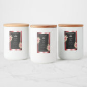 バラきらめく赤い黒の製品ラベルのロゴ フードラベル (ボトル)