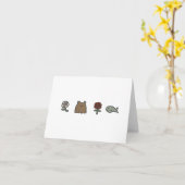 バラくまバラ魚のメッセージカード カード (黄色い花)