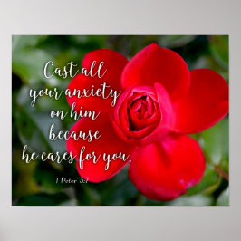 バラすべての不安をキリスト教の聖書の聖句をキャスト ポスター