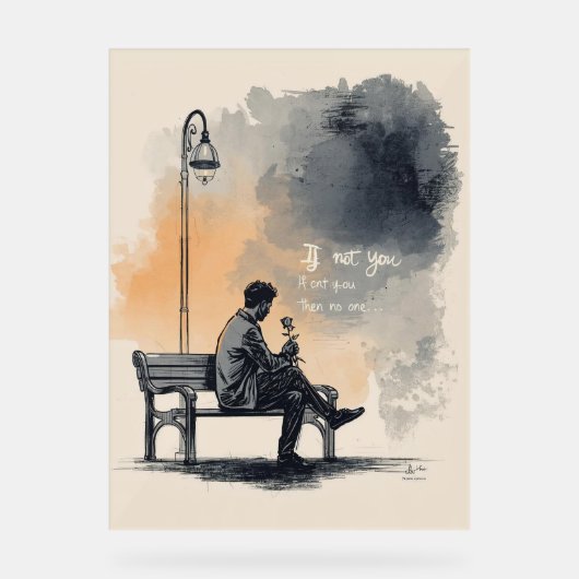 バラで待つ – Unspeaked Love アクリルサイン (正面)