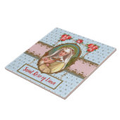 バラで覆われた聖バラのポートレート(M 024a) タイル (側面)