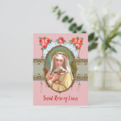 バラで覆われた聖バラのポートレート(M 024a) ポストカード (スタンド正面)