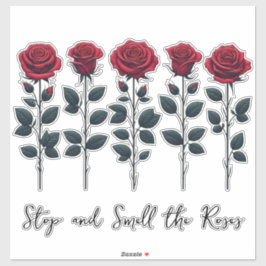 バラとことわざ（14インチステッカーに8 1/2インチの花） シール