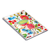 バラとさくらんぼの花のカスタマイズ ノートブック (右側)