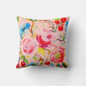 バラとさくらんぼ赤面のカスタマイズ クッション (裏面)