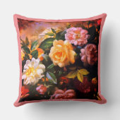 バラとその他のフローラ クッション (裏面)