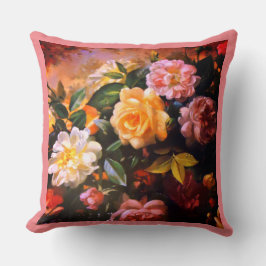 バラとその他のフローラ クッション