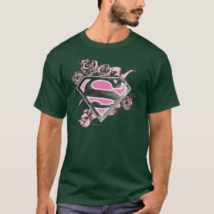 バラとのSupergirlのロゴ Tシャツ