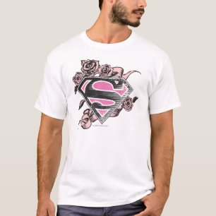 バラとのSupergirlのロゴ Tシャツ