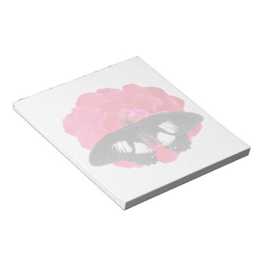 バラとアゲハチョウ ノートパッド (アングル)