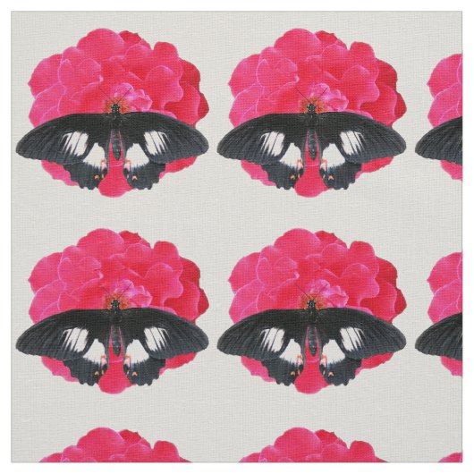 バラとアゲハチョウ ファブリック (見本)