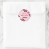 バラとアニマルプリントSweet sixteen誕生日 ラウンドシール (バッグ)