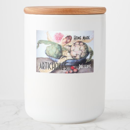 バラとイチゴの保存付きアーティチョークプレート フードラベル (正面)