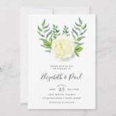 バラとオリーブの結婚式招待状 招待状 (正面)