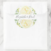 バラとオリーブ結婚のステッカー ラウンドシール (バッグ)