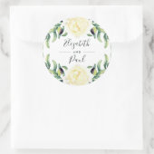 バラとオリーブ結婚のステッカー ラウンドシール (バッグ)